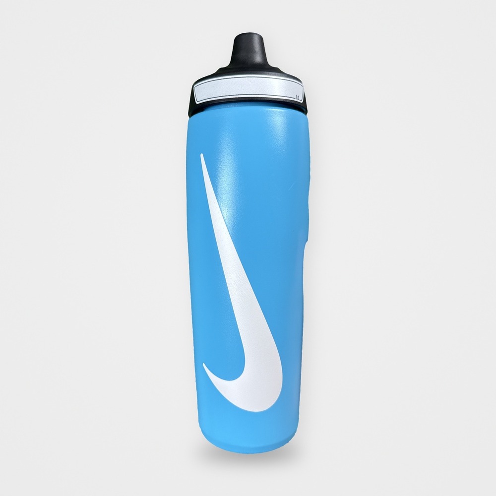 Nike Refuel Grip 24oz Squeeze Water Bottle Baltic Blue Black White BPA Free EUC